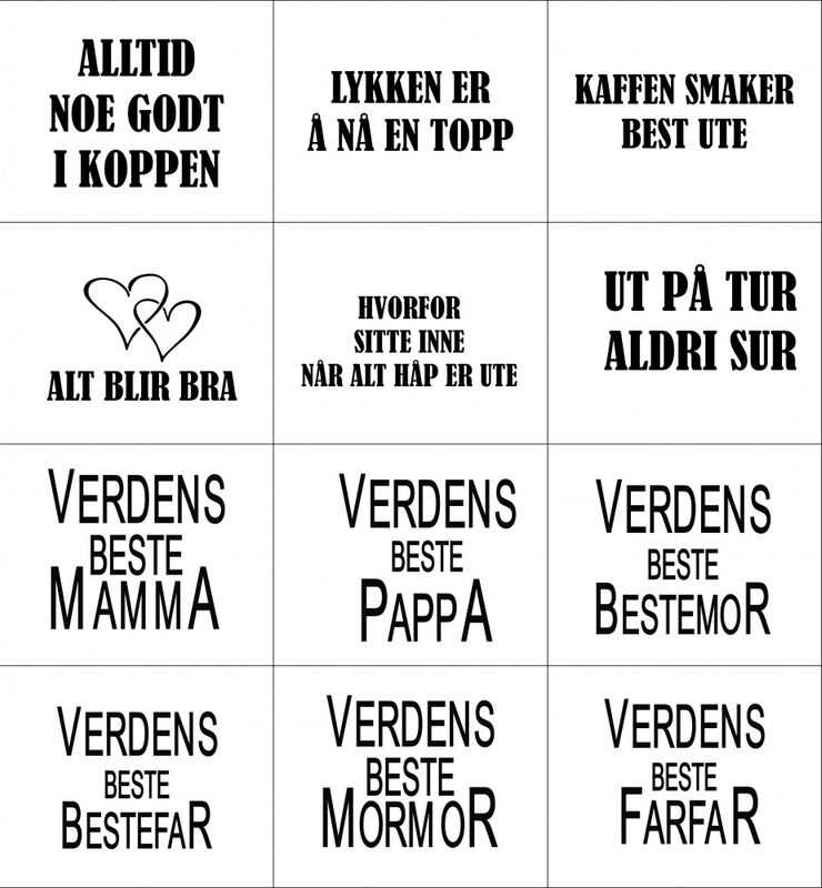 Trekopp med motiv og navn